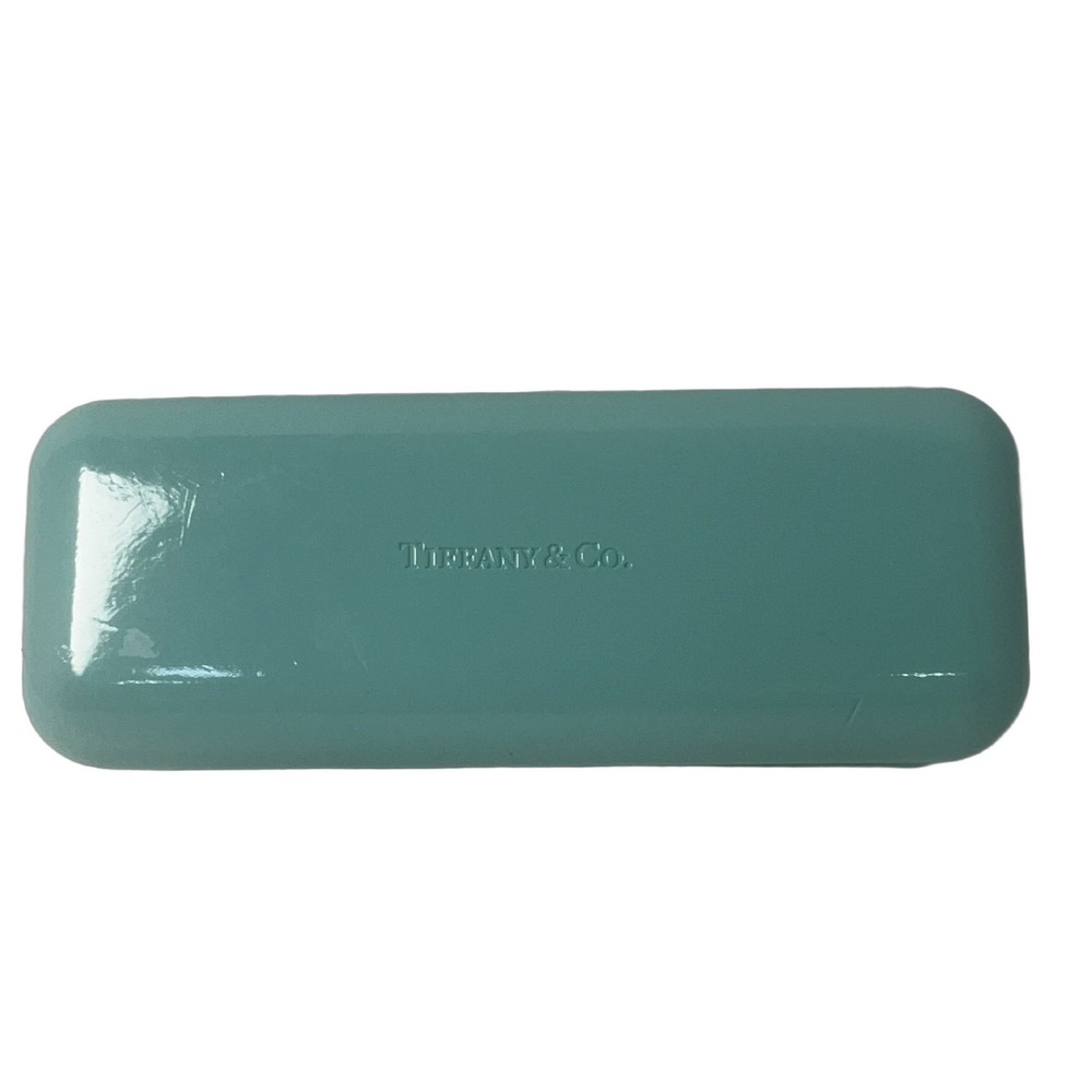 Tiffany & Co Eyeglass Case Blue Plastic Flip Top Unisex Hard Glasses Case